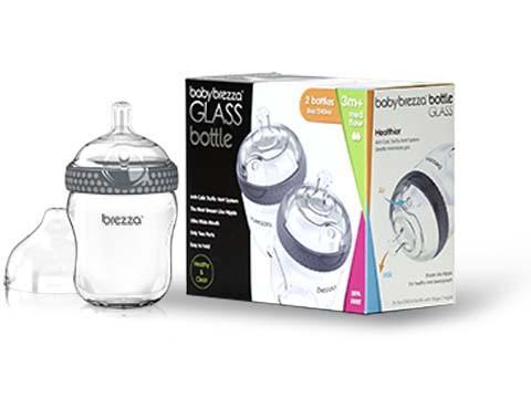 Glass 8 oz Bottle Double Pack - Glass Baby Bottles - Baby Brezza