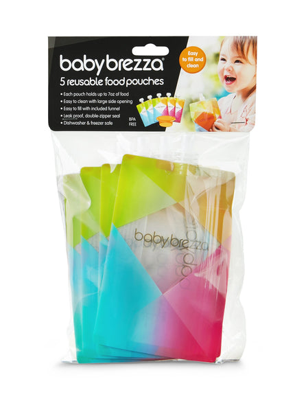 Reusable Easy-Fill Food Pouches - 5 Pack