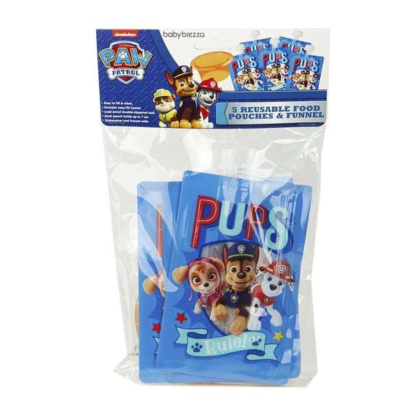 Paw Patrol Reusable Food Pouches - 5 Pack