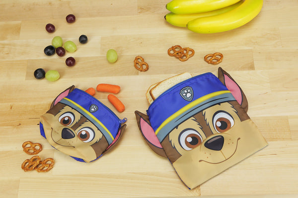 Paw Patrol Reusable Sandwich & Snack Bag Set- Chase