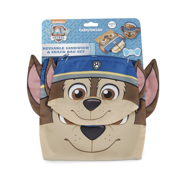 Paw Patrol Reusable Sandwich & Snack Bag Set- Chase