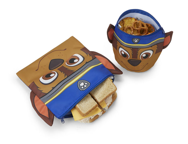 Paw Patrol Reusable Sandwich & Snack Bag Set- Chase